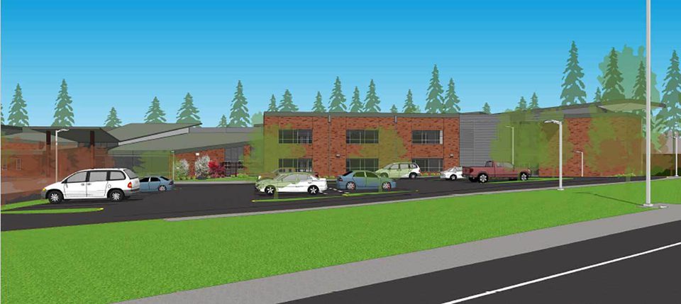 Model of Redmond Middle School's planned addition.